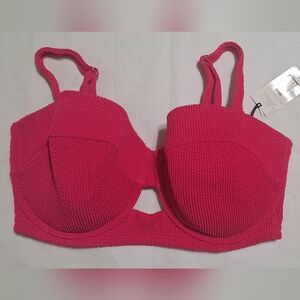 Shade & Shore Pink Bikini Top Swimwear Size 38DD.